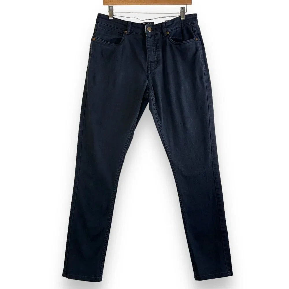 Refuel Men's Jeans 32x31 Black Slim Fit Kade Button Fly Tapered‎ Leg Stretch